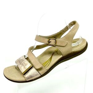 ABEO "BLISS" Beige Gold Nude Leather Slingback Comfort Quality Sandals, …